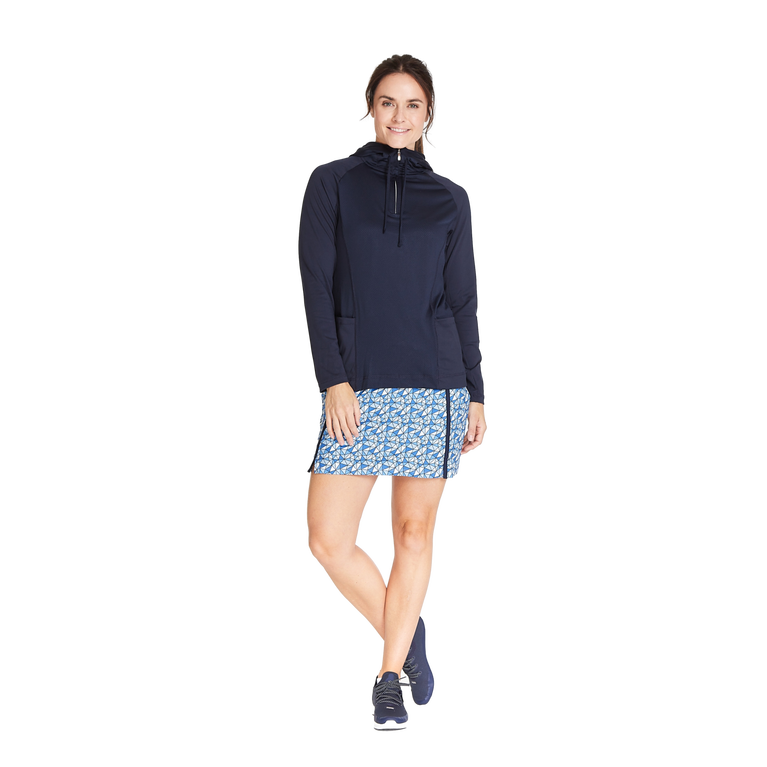 Mesh Snorkel Zip Pull-Over Hoodie